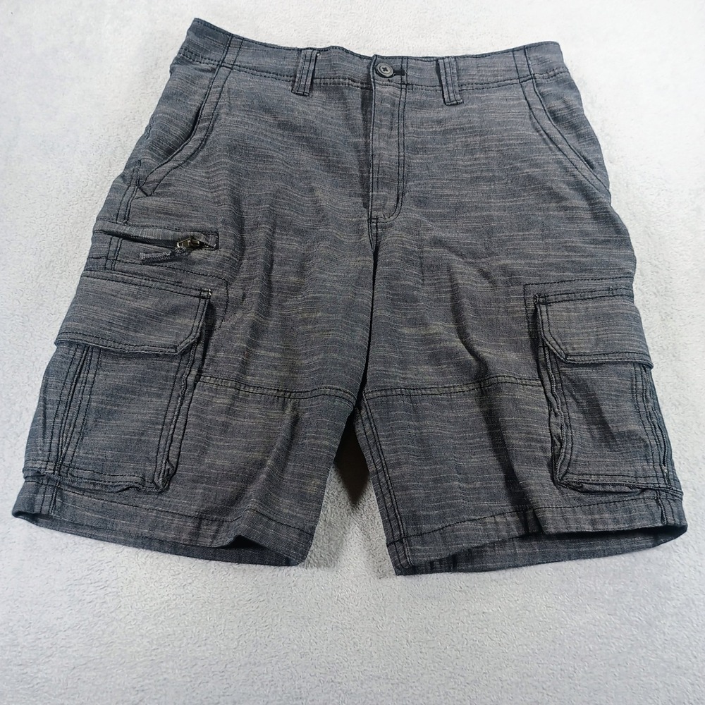Unionbay Mens Cargo Shorts Blue 32 Slub Textured Multi Pocket Utility
